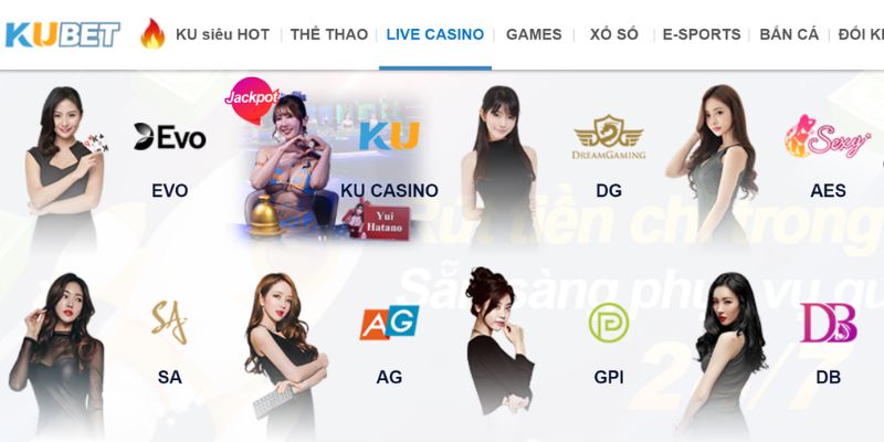 Khám phá một số sảnh liên kết nổi bật có mặt tại KU Casino.