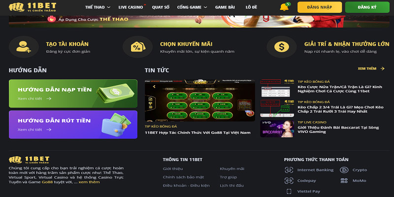 Nhà cái 11bet là địa chỉ cá cược không thể bỏ qua