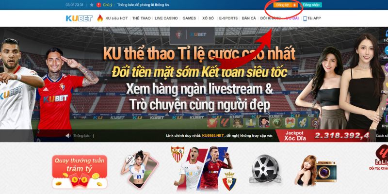 Truy cập trang chủ của nhà cái Kubet